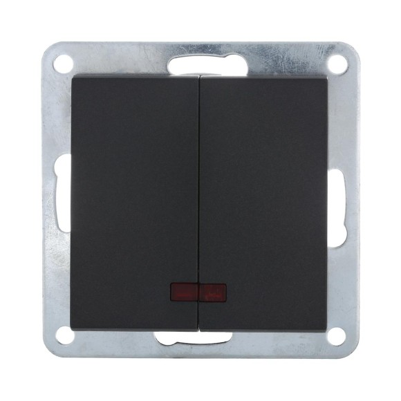 Выключатель LK Studio 2-кл., с индикаторами (схема 5L) 16 A, 250 B (черный бархат) LK80 841208-1 Выключатель LK Studio 2-кл., с индикаторами (схема 5L) 16 A, 250 B (черный бархат) LK80 841208-1