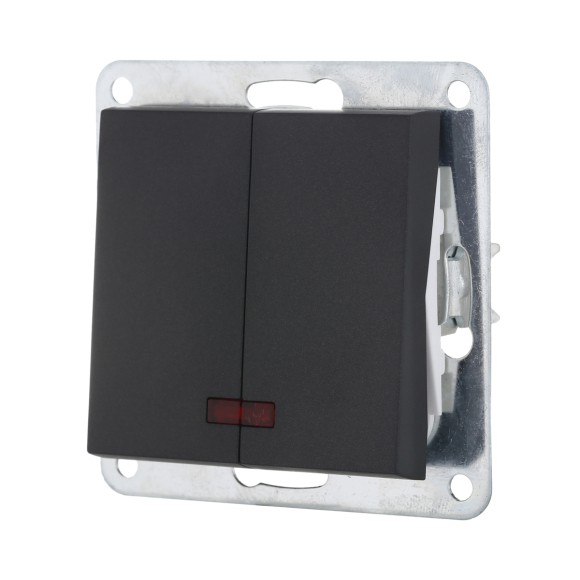 Выключатель LK Studio 2-кл., с индикаторами (схема 5L) 16 A, 250 B (черный бархат) LK80 841208-1 Выключатель LK Studio 2-кл., с индикаторами (схема 5L) 16 A, 250 B (черный бархат) LK80 841208-1