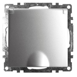 Розетка 2P+PE Stekker Катрин со шторками крышкой серебро GLS16-7112-03 39580 Розетка 2P+PE Stekker Катрин со шторками крышкой серебро GLS16-7112-03 39580