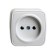 Розетка накладная 1-местная б/з Stekker, PST10-501-20, пластик АВS, 250В, 16А, IP20 Basic, белый 50074