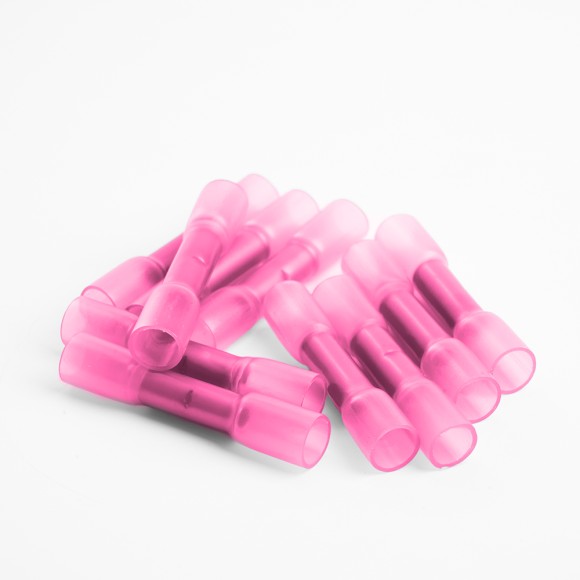 Гильза соединительная изолированная термоусаживаемая STEKKER LD300-0515 сечение 0,5-1,5мм2, 19A, розовый (DIY упак 10шт)