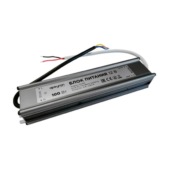Блок питания Apeyron 12V 100W IP67 8,33A 03-106 Блок питания Apeyron 12V 100W IP67 8,33A 03-106