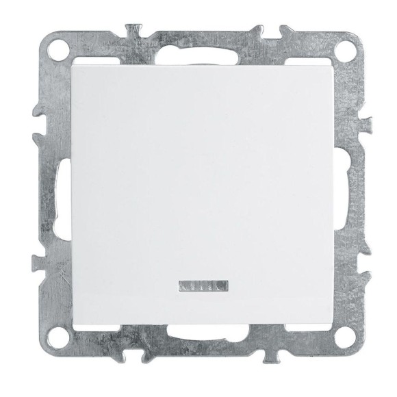 Выключатель 1-клавишный c индикатором (механизм), Stekker, PSW10-9101-01, 250В, 10А Эрна, белый 39309