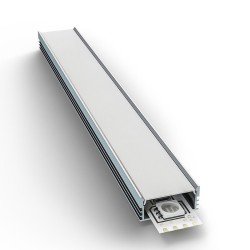 Профиль накладной с рассеивателем серебро 2м. Apeyron 08-10