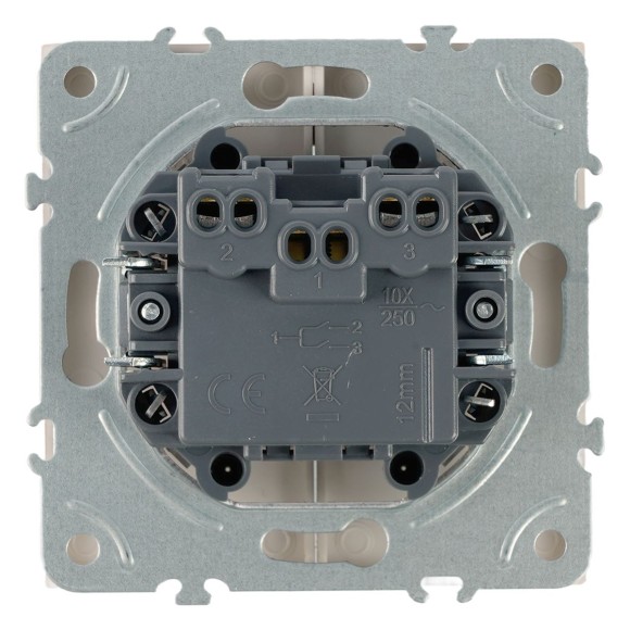 Выключатель 2-кл.самовозвр. (механизм), Stekker, 250В, 10А Эмили, RSW10-5113-08, кашемир, soft touch 50365
