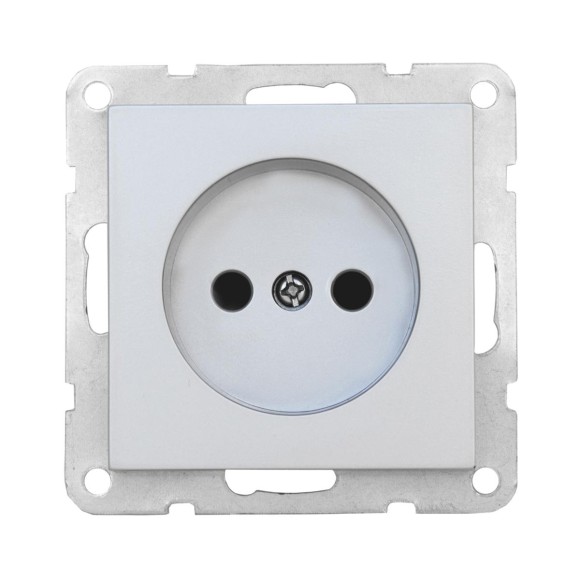 Розетка LK Studio без з/к, со шторками (серебристый металлик) LK80 843303-1