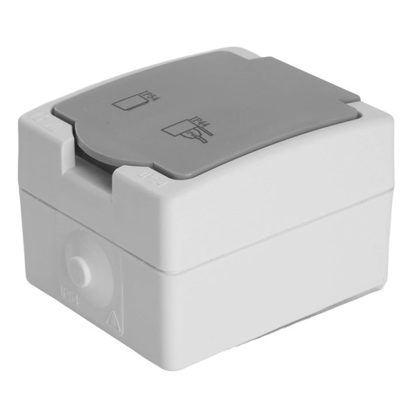 Розетка 1-местная с крышкой Stekker Велена PST16-21-54 49727