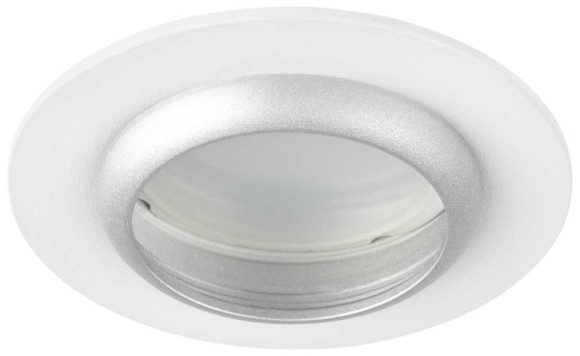 Светильник встраиваемый алюминиевый ЭРА KL109 WH/SL под лампу MR16 GU5.3 белый/серебро матовый Б0061829