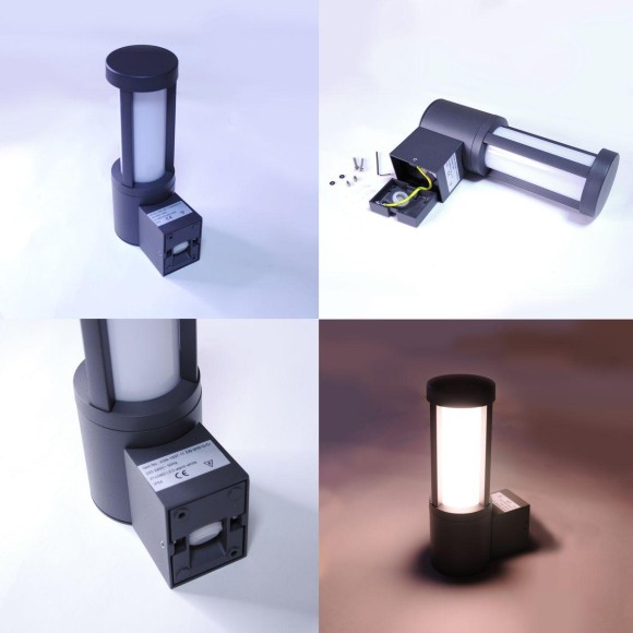 Уличный настенный светодиодный светильник Elvan PJ-1507/1-11.5W-WW-Gr