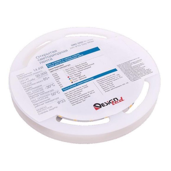Светодиодная влагозащищенная лента DesignLed 14,4W/m 60LED/m 5050SMD нейтральный белый 5M 002118 Светодиодная влагозащищенная лента DesignLed 14,4W/m 60LED/m 5050SMD нейтральный белый 5M 002118