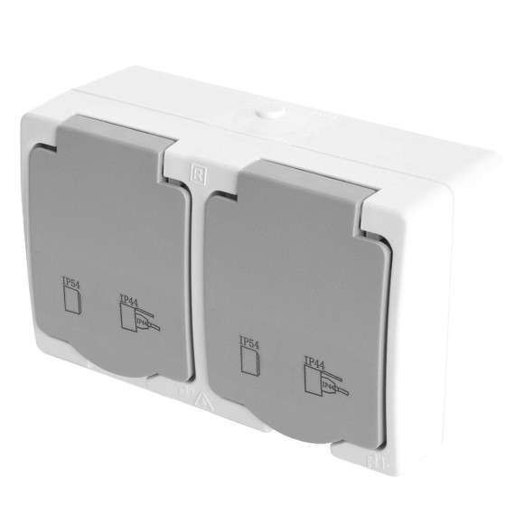 Розетка 2-местная с крышкой Stekker Велена PST16-22-54 49730