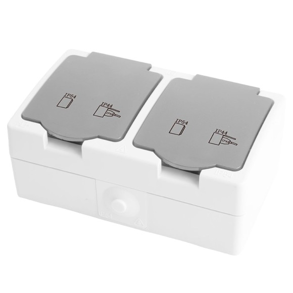 Розетка 2-местная с крышкой Stekker Велена PST16-22-54 49730