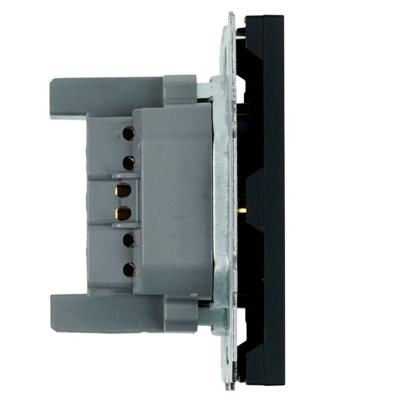 Розетка 1-местная с з/ш, с/з (механизм), СЗК, Stekker, 250В, 16А Эмили, RST16-5110-05ZK, черный уголь, soft touch 50251