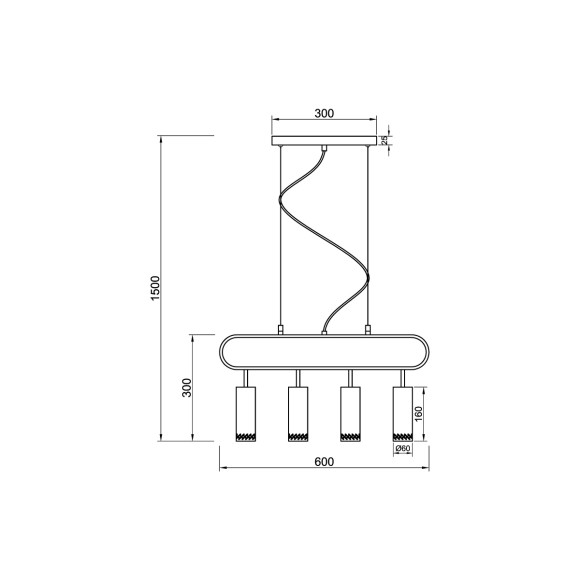 Подвесной светильник Vele Luce Brio VL5794P04 Подвесной светильник Vele Luce Brio VL5794P04