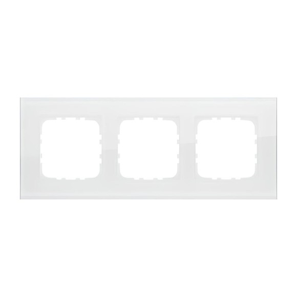 Рамка LK Studio 3-постовая, натуральное стекло (белый) LK80 844313-1