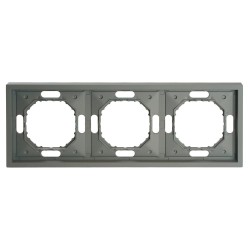 Рамка STEKKER, PFR00-5003-10  3-местная, серия Эмили, платиново-серый, soft touch 49964