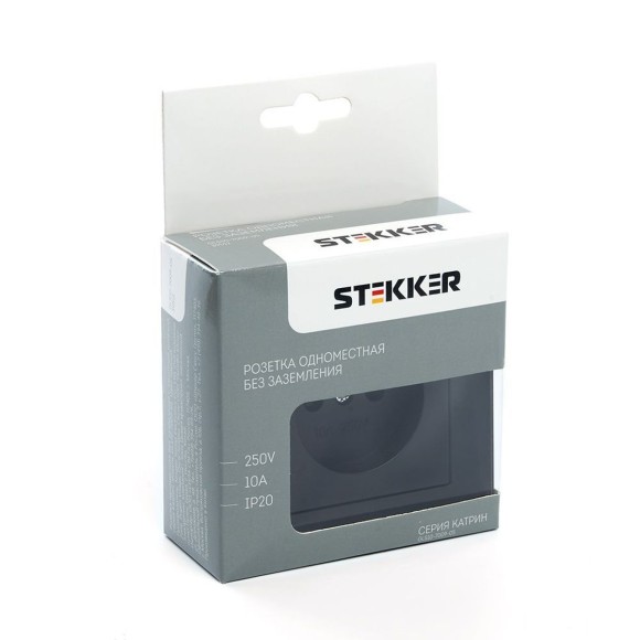 Розетка 2P Stekker Катрин со шторками черный GLS10-7009-05 39512 Розетка 2P Stekker Катрин со шторками черный GLS10-7009-05 39512