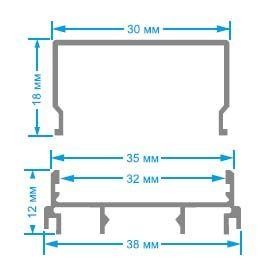 Профиль универсальный с рассеивателем серебро 2м. Apeyron 08-16 Профиль универсальный с рассеивателем серебро 2м. Apeyron 08-16