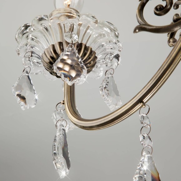 Подвесная люстра Eurosvet 3281/8 античная бронза/прозрачный хрусталь Strotskis Подвесная люстра Eurosvet 3281/8 античная бронза/прозрачный хрусталь Strotskis