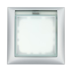 Рамка LK Studio универсальная защитная с крышкой для выключателей и розеток (серебристый металлик) 869103-1