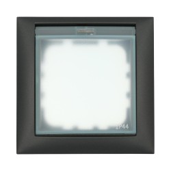 Рамка LK Studio универсальная защитная с крышкой для выключателей и розеток (черный бархат) 869108-1