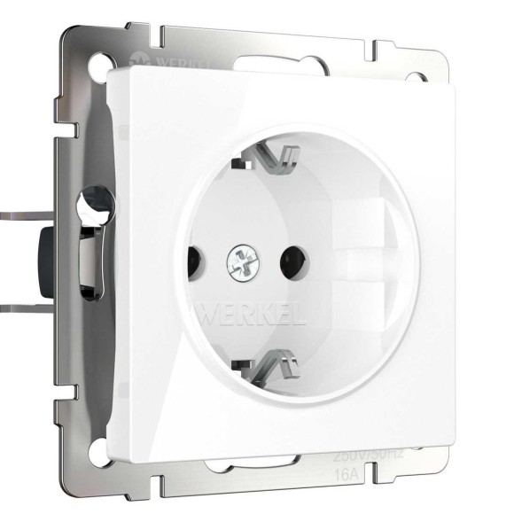 Розетка с заземлением Werkel белый W1171001 4690389155116