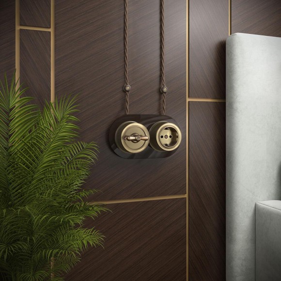 Розетка с заземлением Werkel Ретро бронзовый W5771012 4690389166549