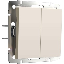 Выключатель двухклавишный с самовозвратом Werkel айвори матовый W1122462 4690389192357