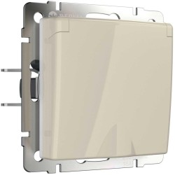 Розетка влагозащищенная с заземдением с защитной крышкой и шторками Werkel слоновая кость W1171203 4690389155765 Розетка влагозащищенная с заземдением с защитной крышкой и шторками Werkel слоновая кость W1171203 4690389155765