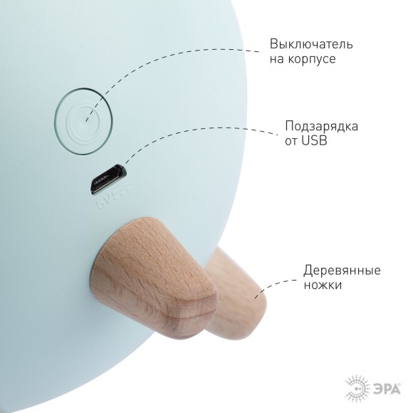 Светильник-ночник ЭРА Хомяк зеленый NLED-468-1W-GR Б0052817 Светильник-ночник ЭРА Хомяк зеленый NLED-468-1W-GR Б0052817