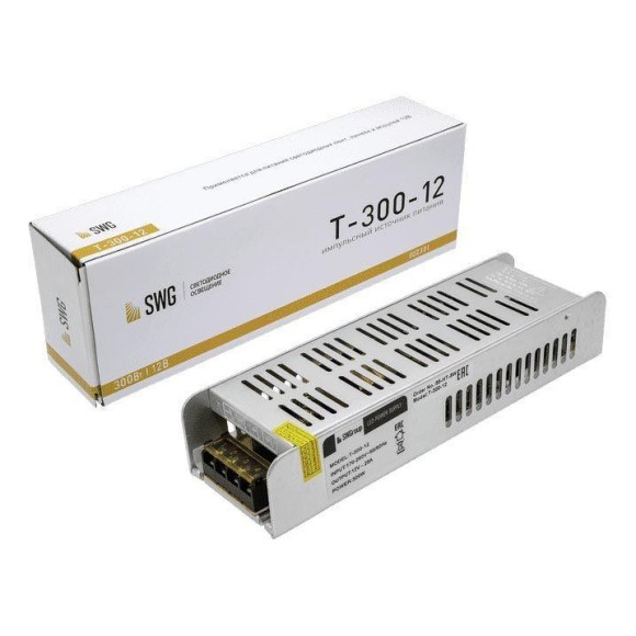 Блок питания SWG 12V 300W IP20 25A T-300-12 002381 Блок питания SWG 12V 300W IP20 25A T-300-12 002381
