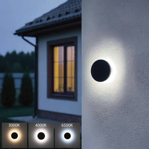 Уличный накладной светильник Uniel ULU-P35R-6W/3000K+4000K+6500K/D12 IP65 BLACK UL-00013631