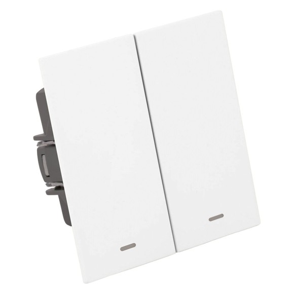 Выключатель 2-клавишный c индикатором (механизм), Stekker, 250В, 10А Мия, RSW10-3102-01, белая магнолия 50432