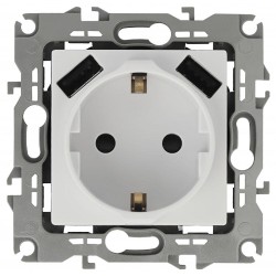 Розетка Эра Elegance 2P+E 16A-250В с защитной шторкой и 2xUSB 5В-3А 14-4109-01 Б0047867 Розетка Эра Elegance 2P+E 16A-250В с защитной шторкой и 2xUSB 5В-3А 14-4109-01 Б0047867