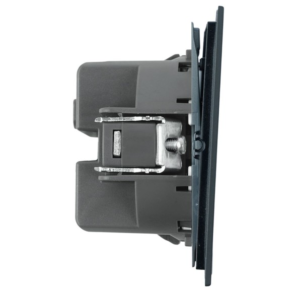 Выключатель 1-клавишный c индикатором (механизм), Stekker, 250В, 10А Мия, RSW10-3101-05, черный бархат 50445