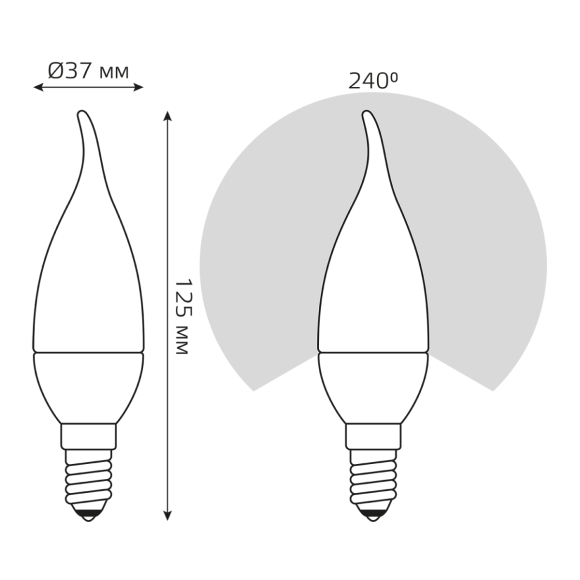 Лампа светодиодная Gauss E14 6W 4100K матовая 34126 Лампа светодиодная Gauss E14 6W 4100K матовая 34126