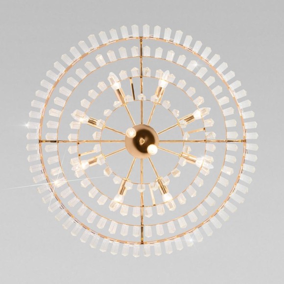 Подвесная люстра Eurosvet Elegante 10130/10 золото/прозрачный хрусталь Strotskis Подвесная люстра Eurosvet Elegante 10130/10 золото/прозрачный хрусталь Strotskis