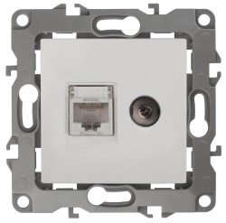 Розетка комбинированная RJ45+TV ЭРА 12 12-3110-01 Б0027441 Розетка комбинированная RJ45+TV ЭРА 12 12-3110-01 Б0027441
