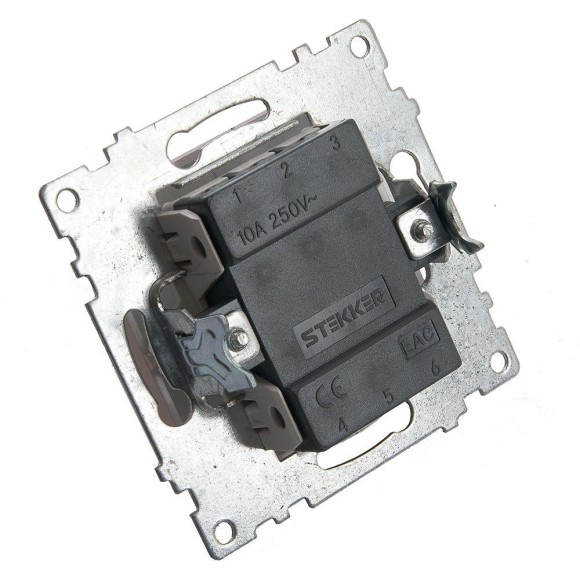 Выключатель одноклавишный Stekker Катрин шампань GLS10-7103-02 39589 Выключатель одноклавишный Stekker Катрин шампань GLS10-7103-02 39589