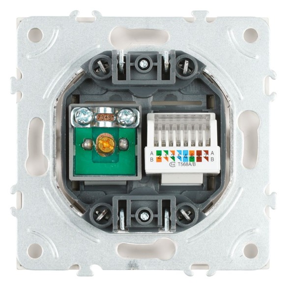 Розетка телевизионная TV + компьютерная RJ-45 Stekker Эмили белый фарфор RST00-5106-01 49872