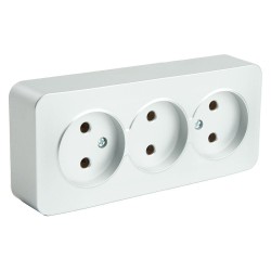 Розетка тройная 2P Stekker София серебро MST10-13-03 49329 Розетка тройная 2P Stekker София серебро MST10-13-03 49329