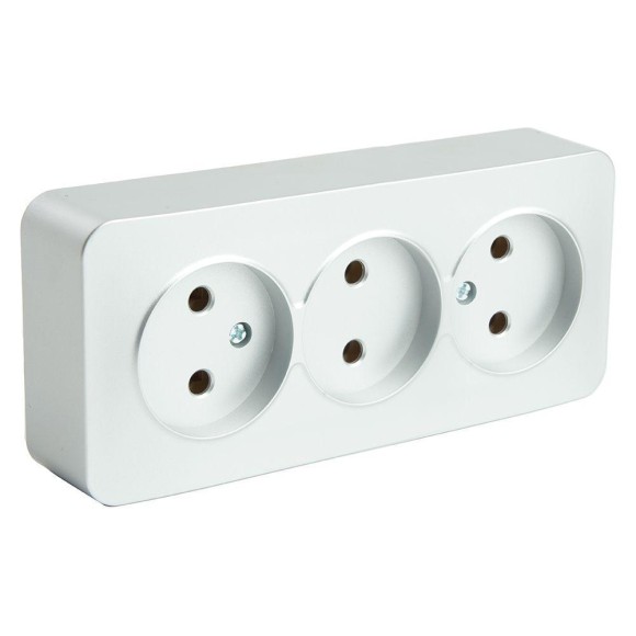 Розетка тройная 2P Stekker София серебро MST10-13-03 49329 Розетка тройная 2P Stekker София серебро MST10-13-03 49329