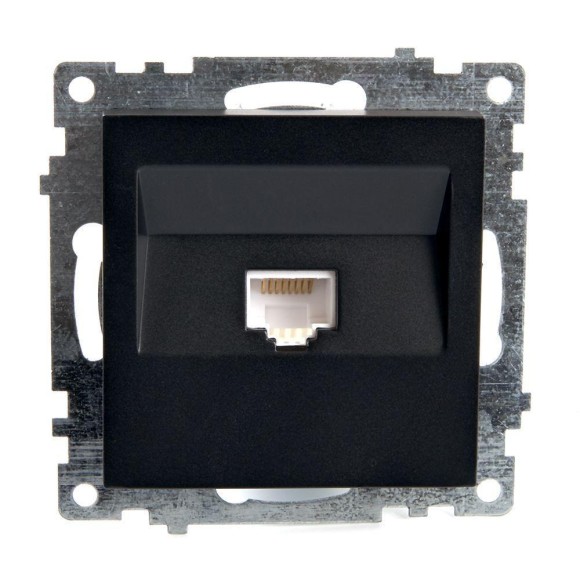 Розетка компьютерная RJ-45 Stekker Катрин черный GLS00-7107-05 39613