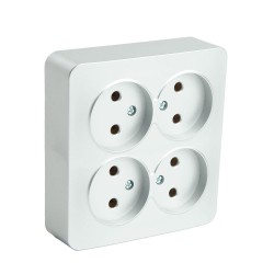 Розетка четырехместная 2P Stekker София серебро MST10-14S-03 49333 Розетка четырехместная 2P Stekker София серебро MST10-14S-03 49333