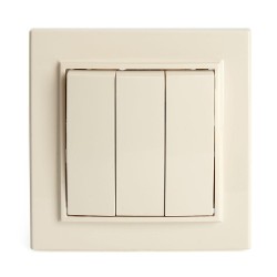 Выключатель трехклавишный Stekker Эрна слоновая кость PSW10-9007-02 39923 Выключатель трехклавишный Stekker Эрна слоновая кость PSW10-9007-02 39923