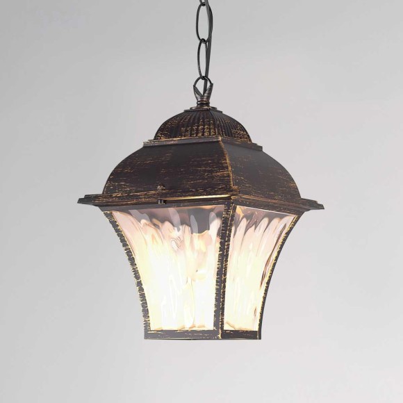 Уличный подвесной cветильник Elektrostandard Apus H черное золото GL 1009H a043115 Уличный подвесной cветильник Elektrostandard Apus H черное золото GL 1009H a043115