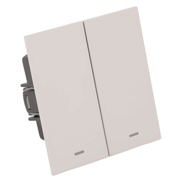 Выключатель 2-клавишный c индикатором (механизм), Stekker, 250В, 10А Мия, RSW10-3102-10, пудровый жемчуг 50476