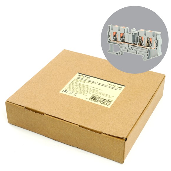 Зажим пружинный, 4-проводной проходной ЗНИ - 4 ,JXB PT 4 , серый LD574-1-40 Зажим пружинный, 4-проводной проходной ЗНИ - 4 ,JXB PT 4 , серый LD574-1-40