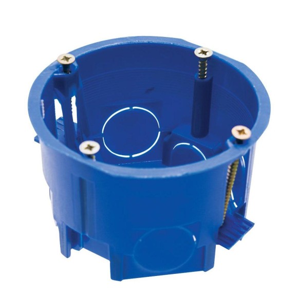 Подрозетник Stekker EBX20-02-2 с лапками для полых стен, синий 39294