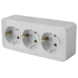 Розетка тройная 2P+PE Stekker София серебро MST16-13-03 49330 Розетка тройная 2P+PE Stekker София серебро MST16-13-03 49330